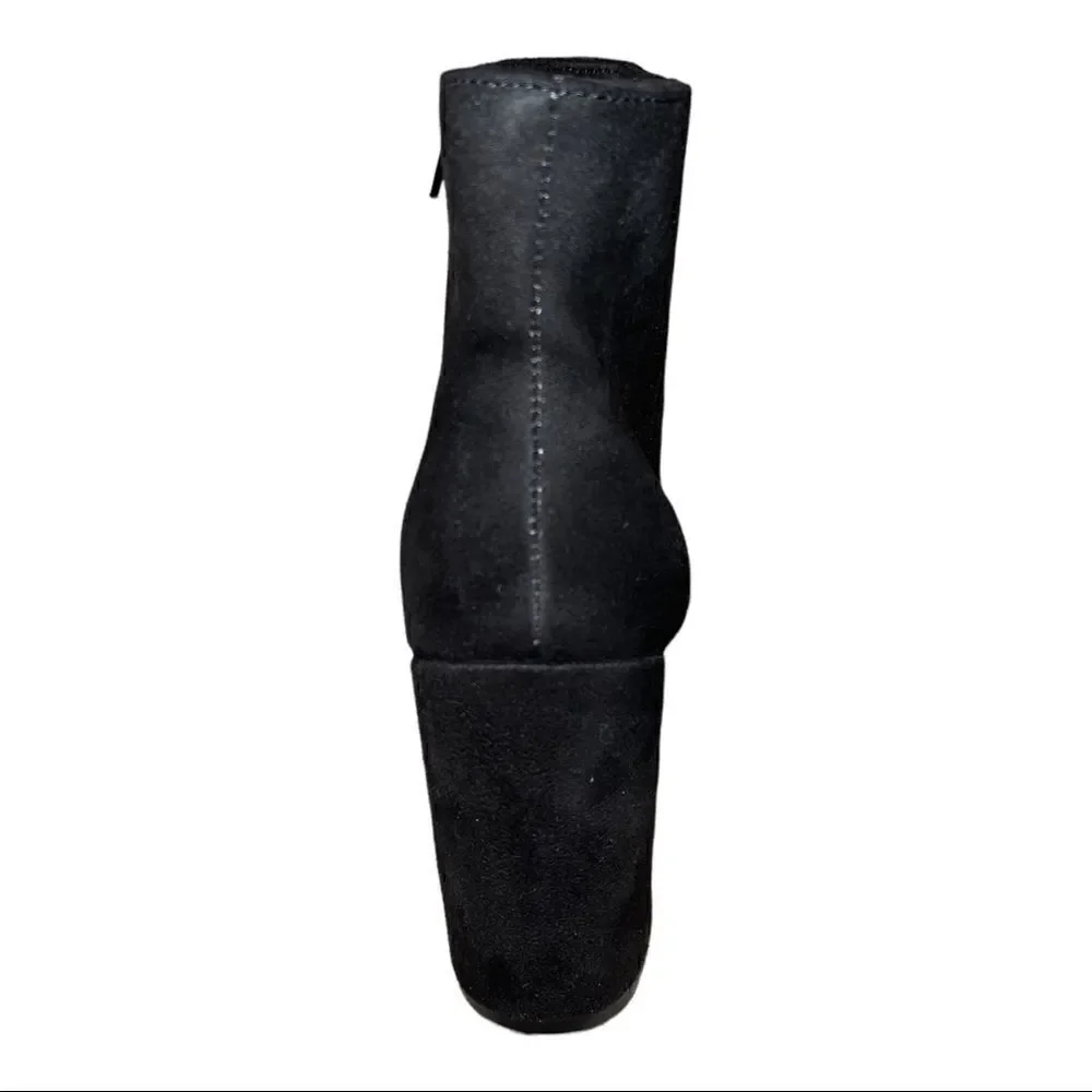 Sugar Women's Evvie Ankle Boot Black Faux Suede 9M New